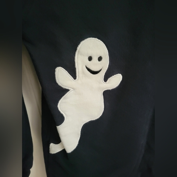 Copper Key Girl's Halloween Ghost Embroidered Navy Long Sleeve Sweatshirt Size L - Picture 3 of 6